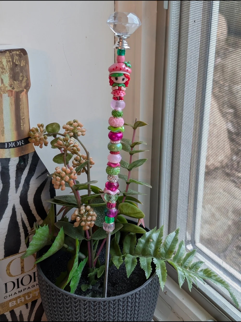 Hand Made Fairy Wand/Plant/Garden Stake W/Strawberry Shortcake 🍓